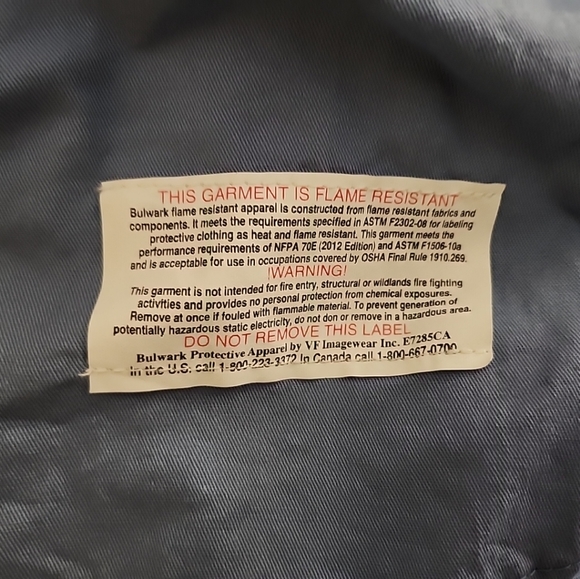 Bulwark FR Flame Resistant Men's Long Sleeve Workwear Button up Shirt Size XL - Picture 3 of 7